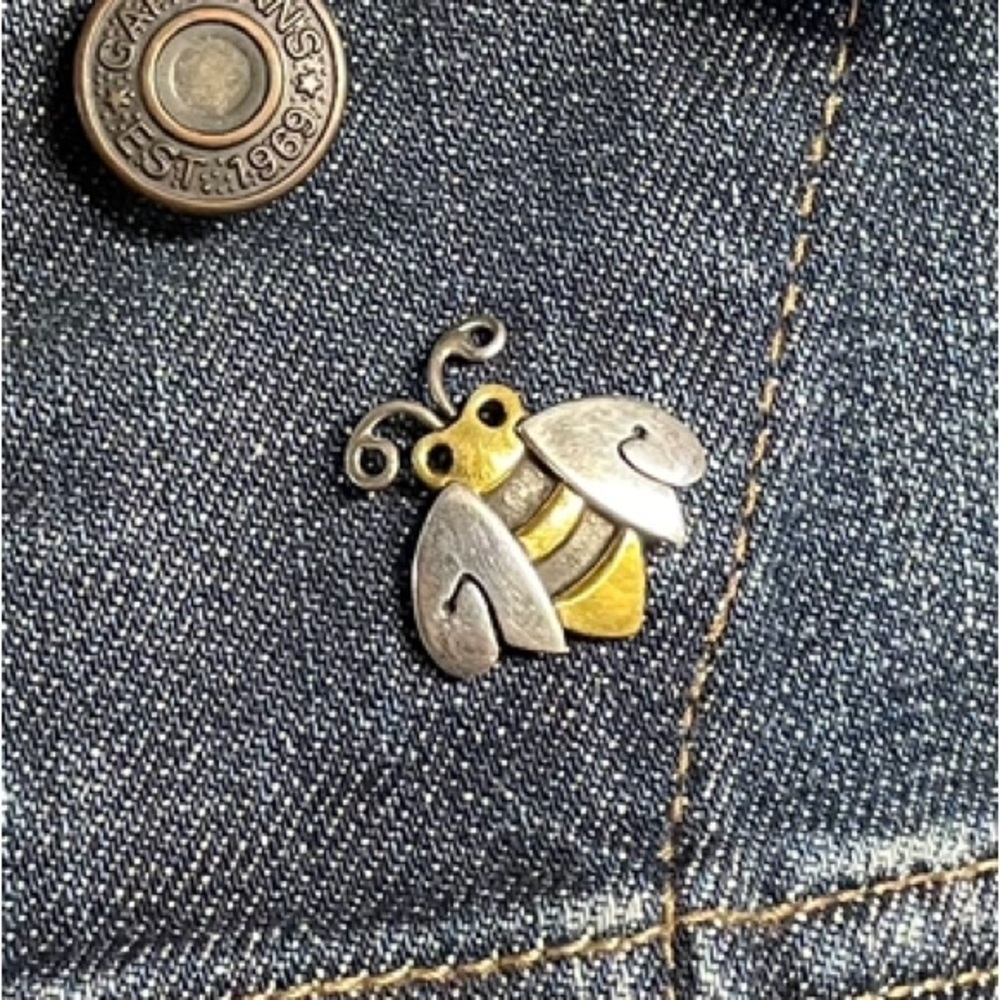 Honey Bee Pin Sterling Silver